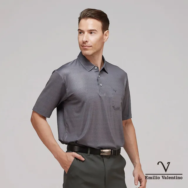 【Emilio Valentino 范倫鐵諾】出清品 男上衣/男POLO衫/短袖/吸濕排汗/透氣