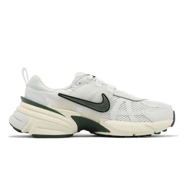 【NIKE 耐吉】休閒鞋 Wmns V2K Run 女鞋 男鞋 銀灰 綠 復古慢跑鞋 網布 老爹鞋(FD0736-101)