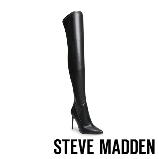 STEVE MADDENSTEVE MADDEN VAVA 尖頭細跟過膝長靴(黑色)