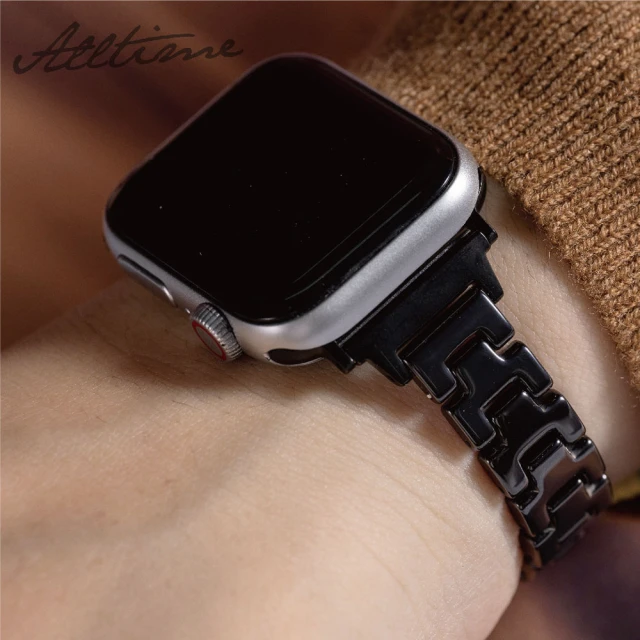 【ALL TIME 完全計時】Apple Watch S7/6/SE/5/4 42/44/45mm 細版輕奢華風陶瓷錶帶