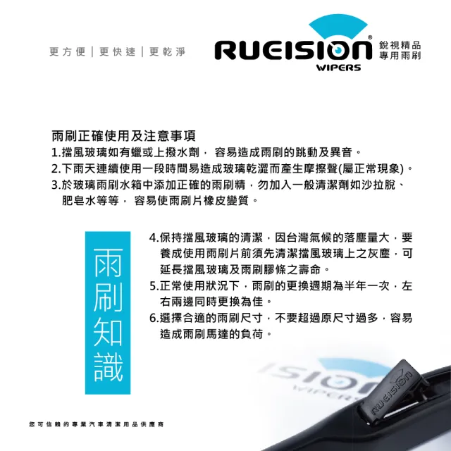 【RUEISION 銳視雨刷】VOLVO S40 S60 S80 S90 雨刷(務必確認接頭)