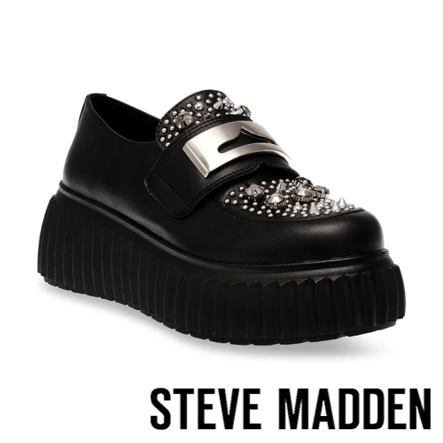 STEVE MADDEN KAMRON 飾釦皮革樂福鞋(絨咖