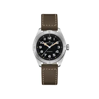 【HAMILTON 漢米爾頓】卡其陸戰遠征Expedition腕錶41mm(自動上鍊 中性 皮革錶帶 H70315830)