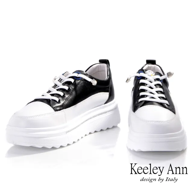 【Keeley Ann】小雛菊輕量厚底軟墊休閒鞋(黑色376972210-Ann系列)