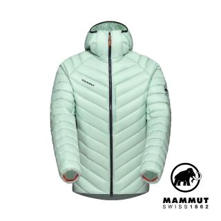 【Mammut 長毛象官方直營】Broad Peak IN Hooded Jacket 防潑水羽絨連帽外套 男款 薄荷綠/黑 #1013-02960