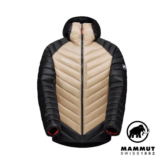 【Mammut 長毛象官方直營】Broad Peak IN Hooded Jkt 防潑水羽絨連帽外套 男款 薩凡納褐/黑 #1013-02960