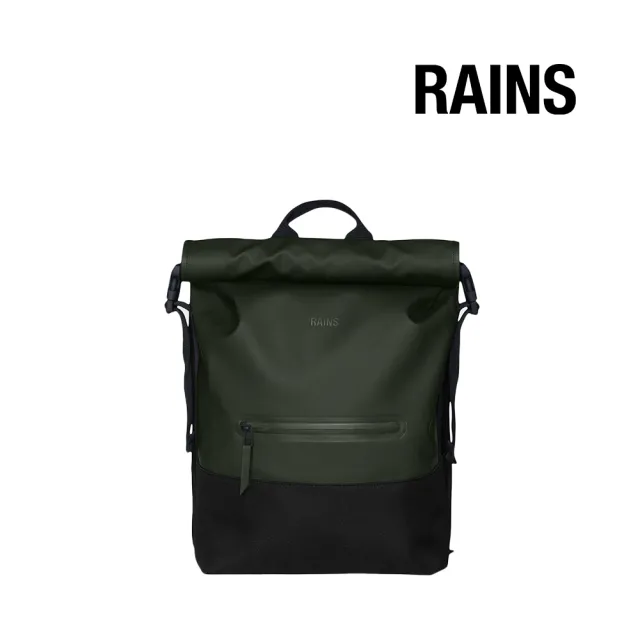 【RAINS官方直營】Buckle Rolltop Rucksack 防水扣環捲蓋後背包(Green 森林綠)