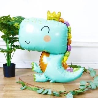 韓系ins風皇冠恐龍鋁膜氣球1顆(生日派對 畢業跨年 寶寶周歲 兒童節 森林系 動物氣球 佈置)