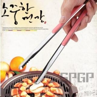【May Shop】兩入組 燒烤夾不銹鋼烤肉夾食品夾子麵包夾防燙防滑牛排夾廚房餐夾子
