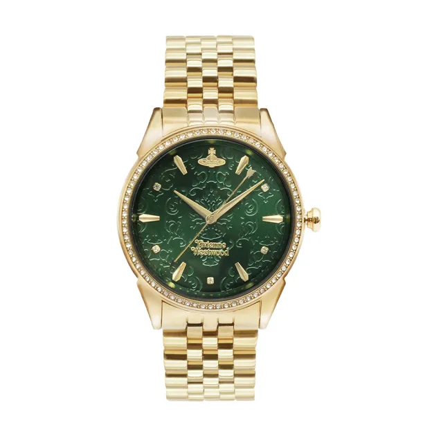 【Vivienne Westwood】香檳金色系 紋理錶盤 不鏽鋼錶帶 手錶 女錶 母親節(共3款)
