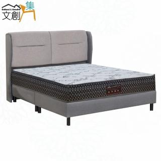 【文創集】摩托防刮皮革6尺雙人加大三件式床臺組合(床片＋床底＋蜂巢涼感獨立筒床墊)