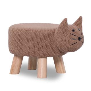 【7 DECO】小貓咪編織動物椅凳(矮凳/沙發凳/椅凳/小椅子/兒童椅凳/動物椅凳)