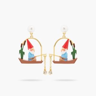 【Les Nereides】小小菇家族-花園地精爺爺釣魚耳環