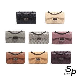 【Sp house】氣質動人編織單肩手提女用鍊條包(8色可選)