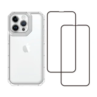 【RedMoon】APPLE iPhone15 Pro 6.1吋 手機殼貼3件組 鏡頭全包式貓瞳盾殼+9H玻璃保貼2入(i15Pro)