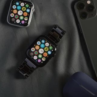 【ALL TIME 完全計時】Apple Watch S7/6/SE/5/4 42/44/45mm 二色陶瓷錶帶