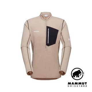 【Mammut 長毛象】Aenergy Light Half Zip Pull Men立領半拉鍊長袖排汗衣 薩凡納褐/黑 男款 #1014-03780