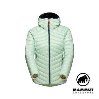 【Mammut 長毛象】Broad Peak IN Hooded Jacket W 防潑水羽絨連帽外套 女款 薄荷綠/海洋藍 #1013-02970