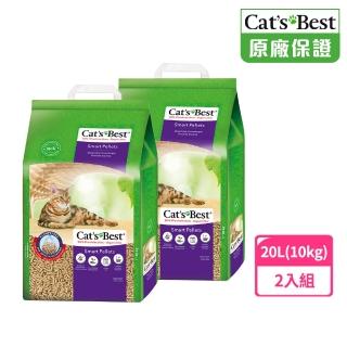 【CAT’S BEST 凱優】凝結木屑砂《紫標特級無塵》-10kg│20Lx2包(貓砂/木屑砂/環保砂/杉木砂/松木砂)