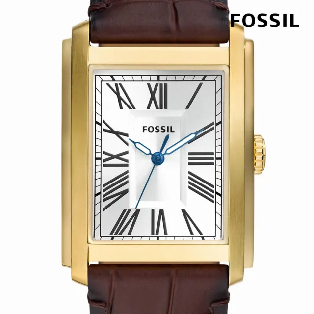 【FOSSIL】Carraway 雅仕知性羅馬數字指針手錶 棕色真皮錶帶 30MM FS6011