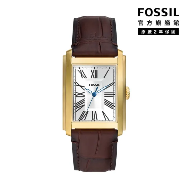 【FOSSIL】Carraway 雅仕知性羅馬數字指針手錶 棕色真皮錶帶 30MM FS6011