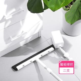 可換頭乾濕兩用刮水器魔術掃把(2支)