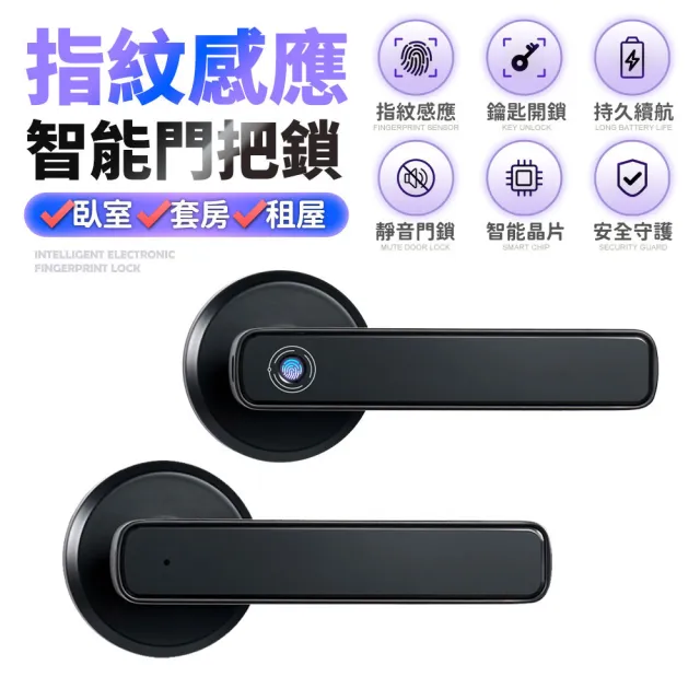 【FJ】多功能指紋感應防盜電子鎖CK12(支援Type-C應急供電)