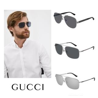 【GUCCI 古馳】飛行員款太陽眼鏡(GG0528S、GG0836SK 男款任選)