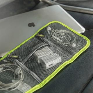 【Travelon】扣式3C配件收納包 螢光綠 / 旅遊 電子用品 零錢小物 收納袋