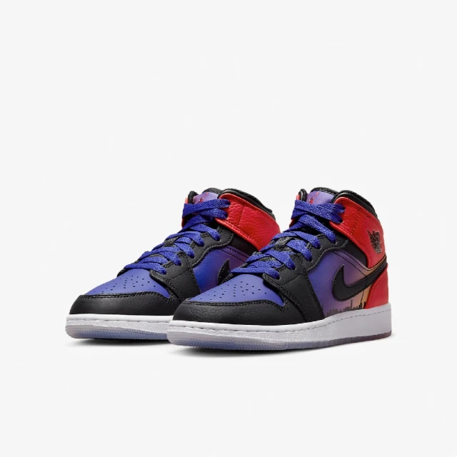 NIKE 耐吉 Air Jordan 1 Mid SS GS Skyline 紅 紫 天際線 女鞋 大童 漸層(DX4379-400)