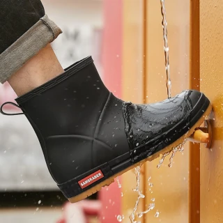 【SOFE MORE】雨鞋女 雨鞋 時尚中筒雨靴 塑膠鞋防滑防水 廚房工作水鞋 女鞋(雨鞋)