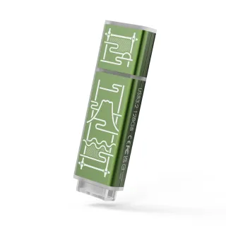 【TCELL 冠元】x 老屋顏 獨家聯名款-USB3.2 Gen1 128GB 台灣經典鐵窗花隨身碟(山光水色綠)