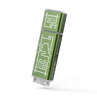 【TCELL 冠元】x 老屋顏 獨家聯名款-USB3.2 Gen1 64GB 台灣經典鐵窗花隨身碟(山光水色綠)