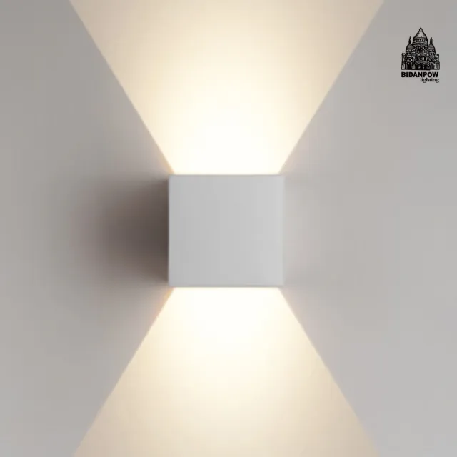 【必登堡】小方積木壁燈 細雪白 C00035(壁燈/床頭燈/過道燈/樓梯燈/簡約/LED/上下照)