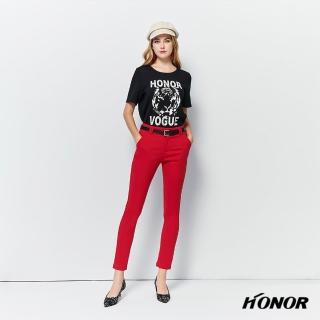 【HONOR 山形屋】素色直筒修身長褲-紅/卡其/黑(MOMO獨家限定)