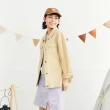 【Dailo】可拆式毛茸茸熊帽斜紋長袖外套(藍 卡/魅力商品)