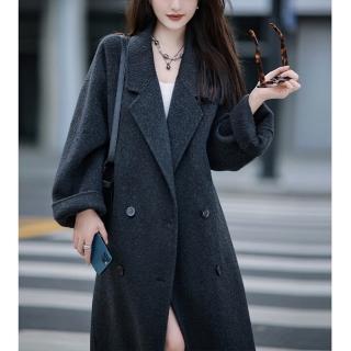 【巴黎精品】現貨+預購 風衣外套防風大衣(保暖復古翻領羊毛呢女外套2色a1di75)