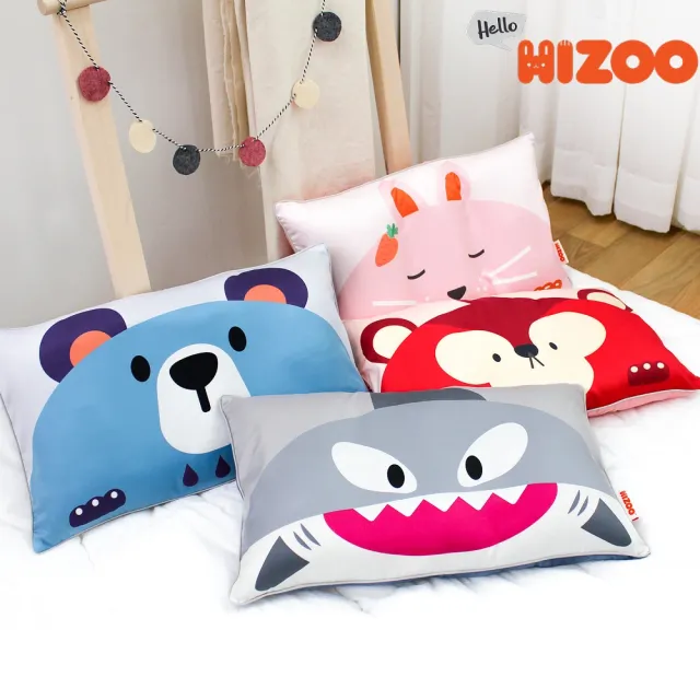 【韓國 Hello HiZoo】手工製可愛動物防蟎抗菌兒童枕(護脊/護頸枕/透氣枕)