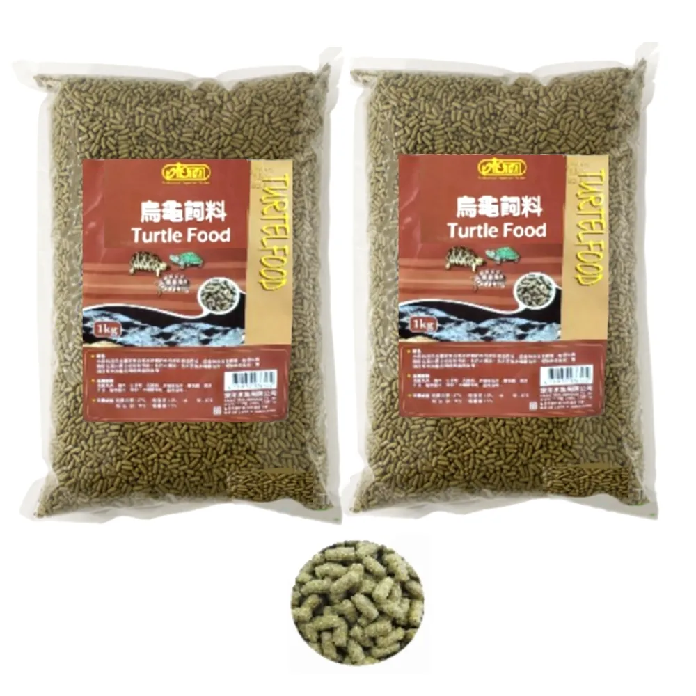 【ISTA 伊士達】烏龜飼料 1kg×2 袋裝（補充包）Turtle Food(高蛋白質高鈣質 兩棲爬蟲類主食I3292×2)