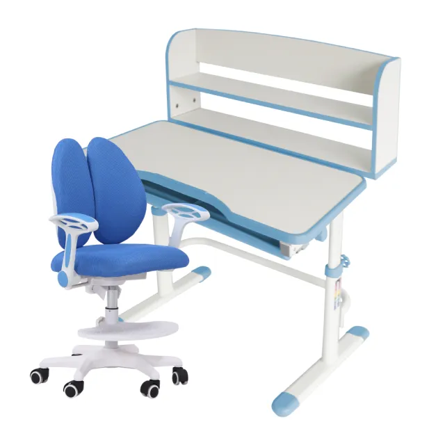 【E-home】藍色TUCO圖可兒童成長桌椅組(兒童書桌 升降桌 書桌)
