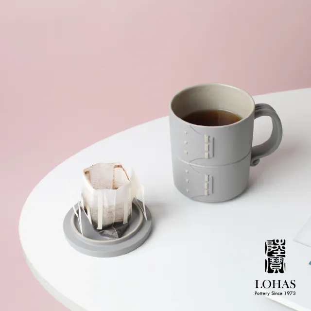 【LohasPottery 陸寶】力爭上游蓋杯-大地色/如意灰(蒸籠泡茶杯 創意仿生造型)