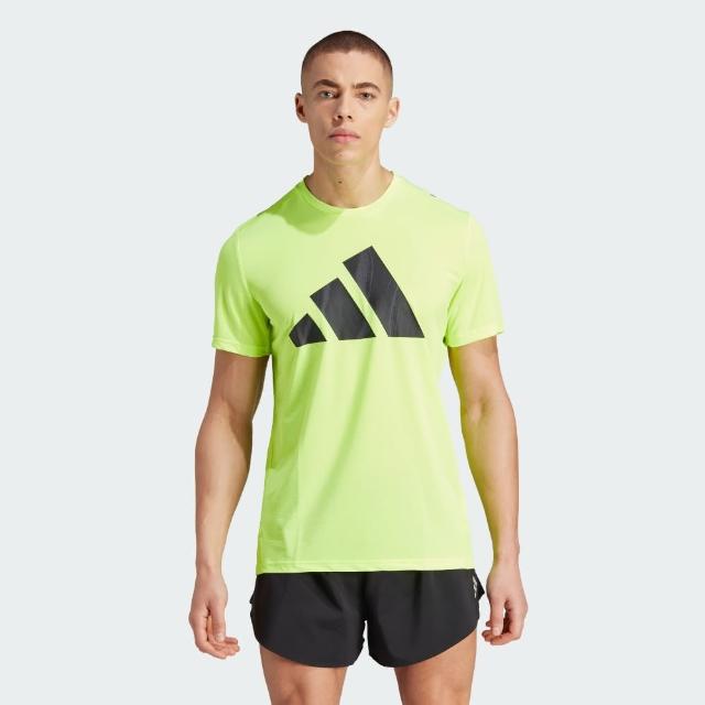 【adidas 愛迪達】上衣 男款 短袖上衣 運動 RUN IT BOS TEE 綠 IL2206