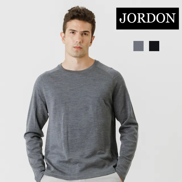 【JORDON橋登】美利諾羊毛圓領保暖衣(男上衣/中層衣/羊毛衣/登山/健行)