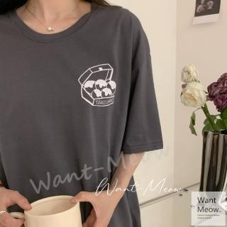 【Want-Meow】90公斤加大款/臺灣設計師合作自訂五顆章魚燒盒圖案T(短袖上衣/短T/T恤/大碼/大尺碼/加大碼)