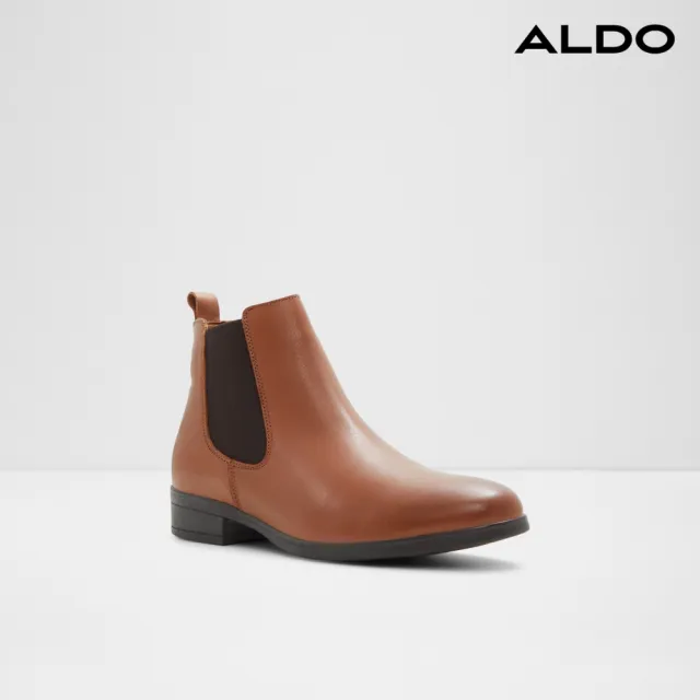 【ALDO】WICOENI-流行百搭鬆緊造型皮革短靴-女靴(棕色)