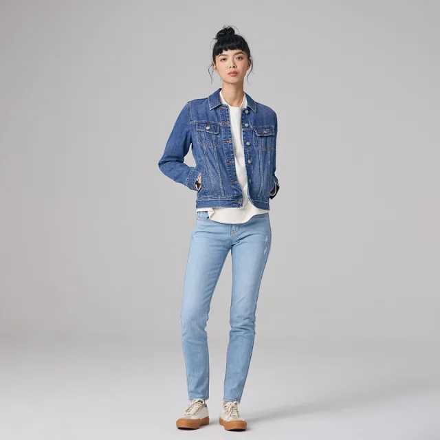 【Lee】女裝 牛仔褲 / 409 中腰合身小直筒 淺藍洗水(LB317093180)