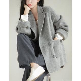 【巴黎精品】現貨+預購 風衣外套防風大衣(保暖羊毛毛呢中長版簡約女外套a1di76)