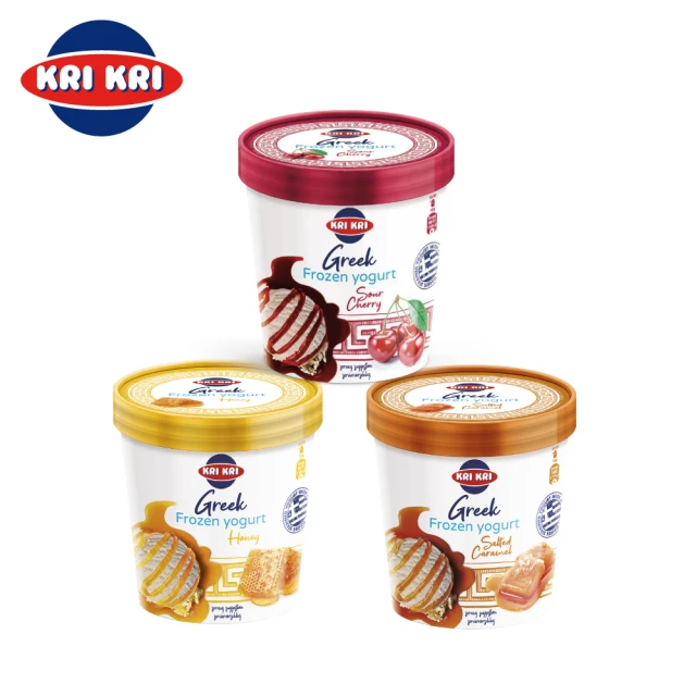 Kri Kri Kri Kri 希臘優格 冰淇淋 320g 任選3杯(卡路里低、不含麩質 冷凍宅配)