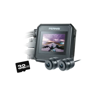 【寶麗萊】含安裝 鉑尼斯 ME206WG LITE 夜視前後雙鏡頭 機車行車記錄器-內附32G卡(行車紀錄器)
