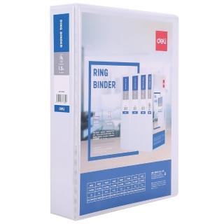 【Deli 得力】封面插頁四孔無耳D型夾/E5615N/白/背寬63mm(檔案夾 收納 資料夾)